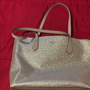 Kate Spade large Gold Tote Bag with Sparkling Finish and Classic Design